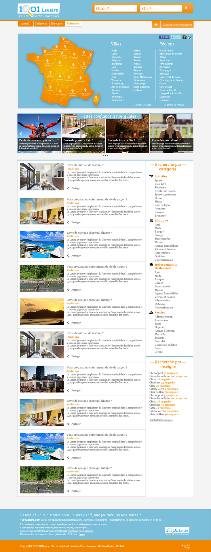 Webdesign 1001 Loisirs.com