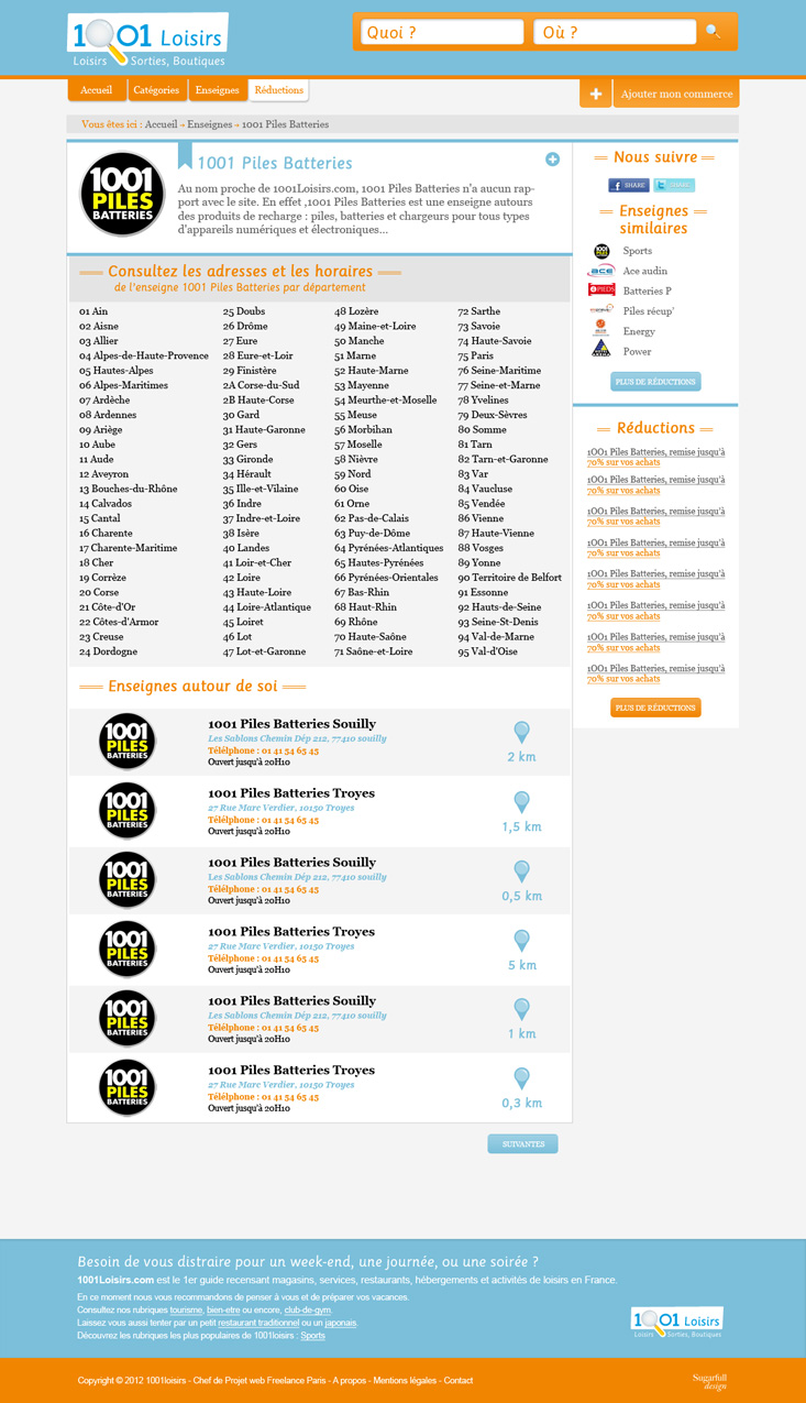 Webdesign 1001 Loisirs.com