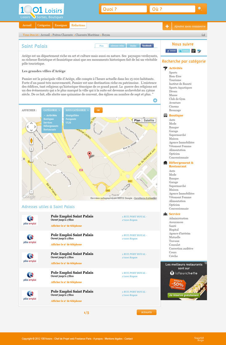 Webdesign 1001 Loisirs.com